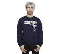Absolute Cult Netflix Men's One Piece Pirate Street Logo Sweatshirt Navy Blue Small