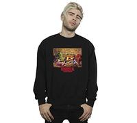 Absolute Cult Netflix Men's Stranger Things Christmas Gathering Sweatshirt Black Medium