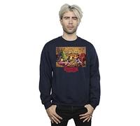 Absolute Cult Netflix Men's Stranger Things Christmas Gathering Sweatshirt Navy Blue Large