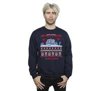 Absolute Cult Netflix Men's Stranger Things Fair Isle Sweatshirt Navy Blue Large
