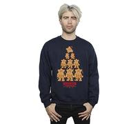 Absolute Cult Netflix Men's Stranger Things Gingerbread Sweatshirt Navy Blue Medium
