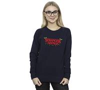 Absolute Cult Netflix Women's Stranger Things Christmas Lights Sweatshirt Navy Blue Medium