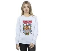 Absolute Cult Netflix Women's Stranger Things Christmas Poster Sweatshirt Sport Grey X-Large