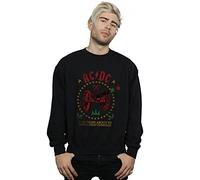 Absolute Cult Official Licensed AC/DC Men's Sweatshirt - Christmas Graphic, Warm Fleece Interior, Crew Neck, Durable Print, UK - Machine Washable - Officially Licensed - Unisex Black