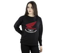 Absolute Cult Official Licensed Honda Jt Racing Banner Women's Sweatshirt - Soft Fleece Crew Neck Sweatshirt, Front Graphic Print, Warm Jumper, Fan Gift, Available in Multiple UK Sizes Black