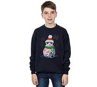 Absolute Cult Official Licensed Star Wars Stromtrooper Up To Snow Good Kids' Sweatshirt - Bold Graphic Print, Comfortable Fit UK - Machine Washable - Officially Licensed - Unisex Navy Blue