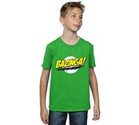 Absolute Cult Official Licensed The Big Bang Theory Sheldon Bazinga Boys' T-Shirt - Graphic Tee for Kids, Soft Comfort, UK - Machine Washable - Officially Licensed - Premium Quality Irish Green