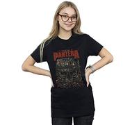 Absolute Cult Pantera Women's Revolution Skull Boyfriend Fit T-Shirt Black Medium