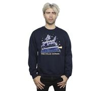 Absolute Cult Polar Express Men's All Aboard Sweatshirt Navy Blue Large