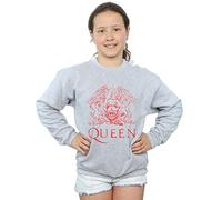 Absolute Cult Queen Girls Distressed Crest Sweatshirt Sport Grey 9-11 Years