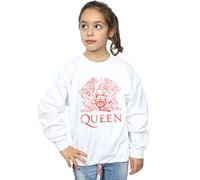 Absolute Cult Queen Girls Distressed Crest Sweatshirt White 12-13 Years