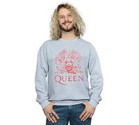 Absolute Cult Queen Men's Distressed Crest Sweatshirt Sport Grey XXXX-Large