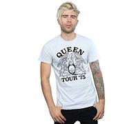 Absolute Cult Queen Men's Tour 75 Crest T-Shirt Sport Grey Medium