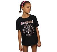Absolute Cult Ramones Girls Flower Rose T-Shirt 12-13 Years Black