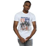 Absolute Cult Ramones Men's Flag Photo T-Shirt White Large