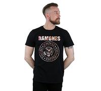 Absolute Cult Ramones Men's Flower Rose T-Shirt Large Black