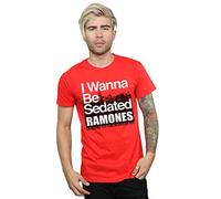 Absolute Cult Ramones Men's I Wanna Be Sedated T-Shirt Red Medium