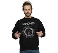Absolute Cult Ramones Men's Red White and Blue Seal Sweatshirt Black Large