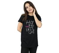 Absolute Cult Ramones Women's Hey Ho Let's Go Boyfriend Fit T-Shirt Black Large