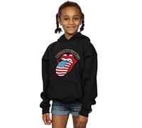 Absolute Cult Rolling Stones Girls American Flag Hoodie Black 9-11 Years