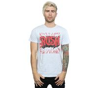 Absolute Cult Rush Men's Distressed Burst Logo T-Shirt Sport Grey Large