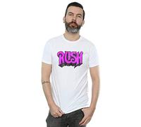 Absolute Cult Rush Men's Distressed Logo T-Shirt White Medium