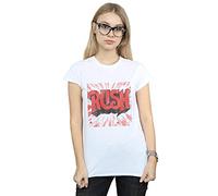 Absolute Cult Rush Women's Distressed Burst Logo T-Shirt White Medium