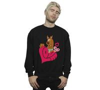 Absolute Cult Scooby Doo Men's Love Heart Sweatshirt Black X-Large