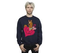 Absolute Cult Scooby Doo Men's Love Heart Sweatshirt Navy Blue XXXXX-Large