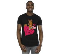 Absolute Cult Scooby Doo Men's Love Heart T-Shirt Black Large