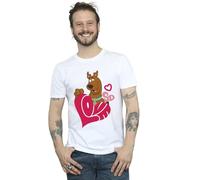 Absolute Cult Scooby Doo Men's Love Heart T-Shirt White Large