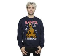 Absolute Cult Scooby Doo Men's Santa's Helper Sweatshirt Navy Blue Medium