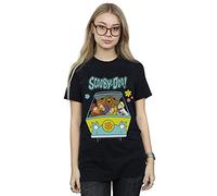 Absolute Cult Scooby Doo Women's Mystery Machine Group Boyfriend Fit T-Shirt Black XXXXX-Large