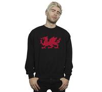 Absolute Cult St David's Day Men's Welsh Dragon Sweatshirt Black XXXX-Large