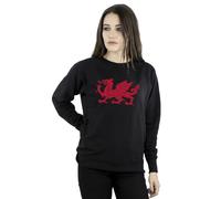 Absolute Cult St David's Day Women's Welsh Dragon Sweatshirt Black X-Large