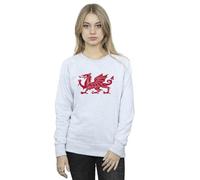 Absolute Cult St David's Day Women's Welsh Dragon Sweatshirt Sport Grey Small