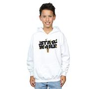Absolute Cult Star Wars Boys Kiddie Logo Hoodie White 9-11 Years