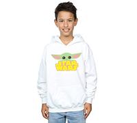 Absolute Cult Star Wars Boys The Mandalorian The Child And Logo Hoodie White 9-11 Years