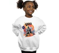 Absolute Cult Star Wars Girls Darth Vader Swirling Fury Sweatshirt White 5-6 Years