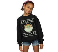 Absolute Cult Star Wars Girls The Mandalorian The Child Christmas Sweatshirt Black 9-11 Years