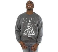 Absolute Cult Star Wars Men's Christmas Tree Sweatshirt Charcoal XX-Large