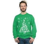 Absolute Cult Star Wars Men's Christmas Tree Sweatshirt Irish Green Small