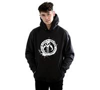 Absolute Cult Star Wars Men's The Mandalorian Bounty Hunter Badge Breast Print Hoodie Black X-Large