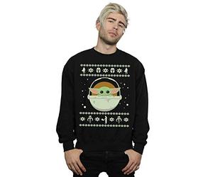 Absolute Cult Star Wars Men's The Mandalorian The Child Christmas Sweatshirt Black Medium