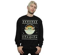Absolute Cult Star Wars Men's The Mandalorian The Child Christmas Sweatshirt Black XXX-Large