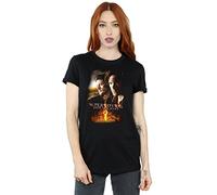 Absolute Cult Supernatural Women's Flaming Poster Boyfriend Fit T-Shirt XXX-Large Black