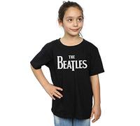 Absolute Cult The Beatles Girls Drop T Logo T-Shirt Black 9-11 Years