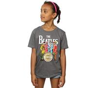 Absolute Cult The Beatles Girls SGT Pepper T-Shirt Charcoal 7-8 Years