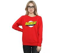 Absolute Cult The Big Bang Theory Women's Sheldon Bazinga Sweatshirt Red Medium