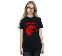 Absolute Cult The Chilling Adventures of Sabrina Women's Salem Pentagram Boyfriend Fit T-Shirt Black X-Large